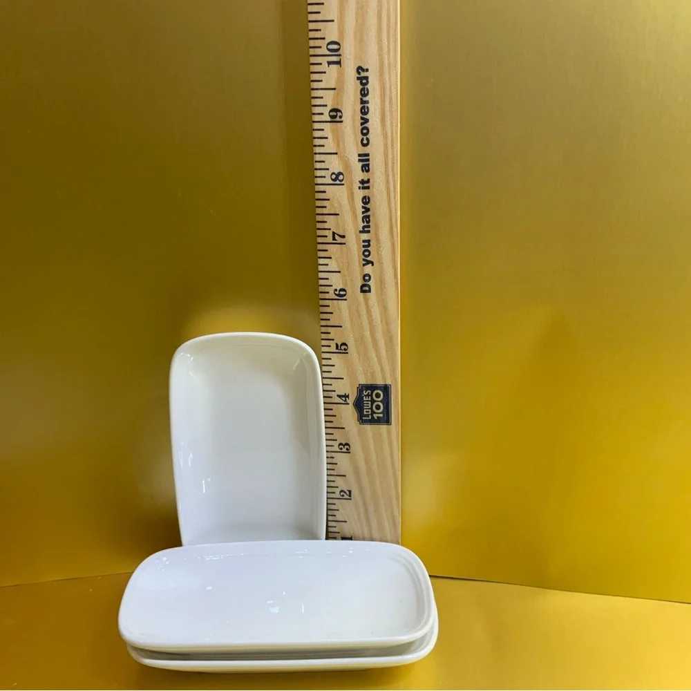 Crate&Barrel White Scoop Condiment Dishes
